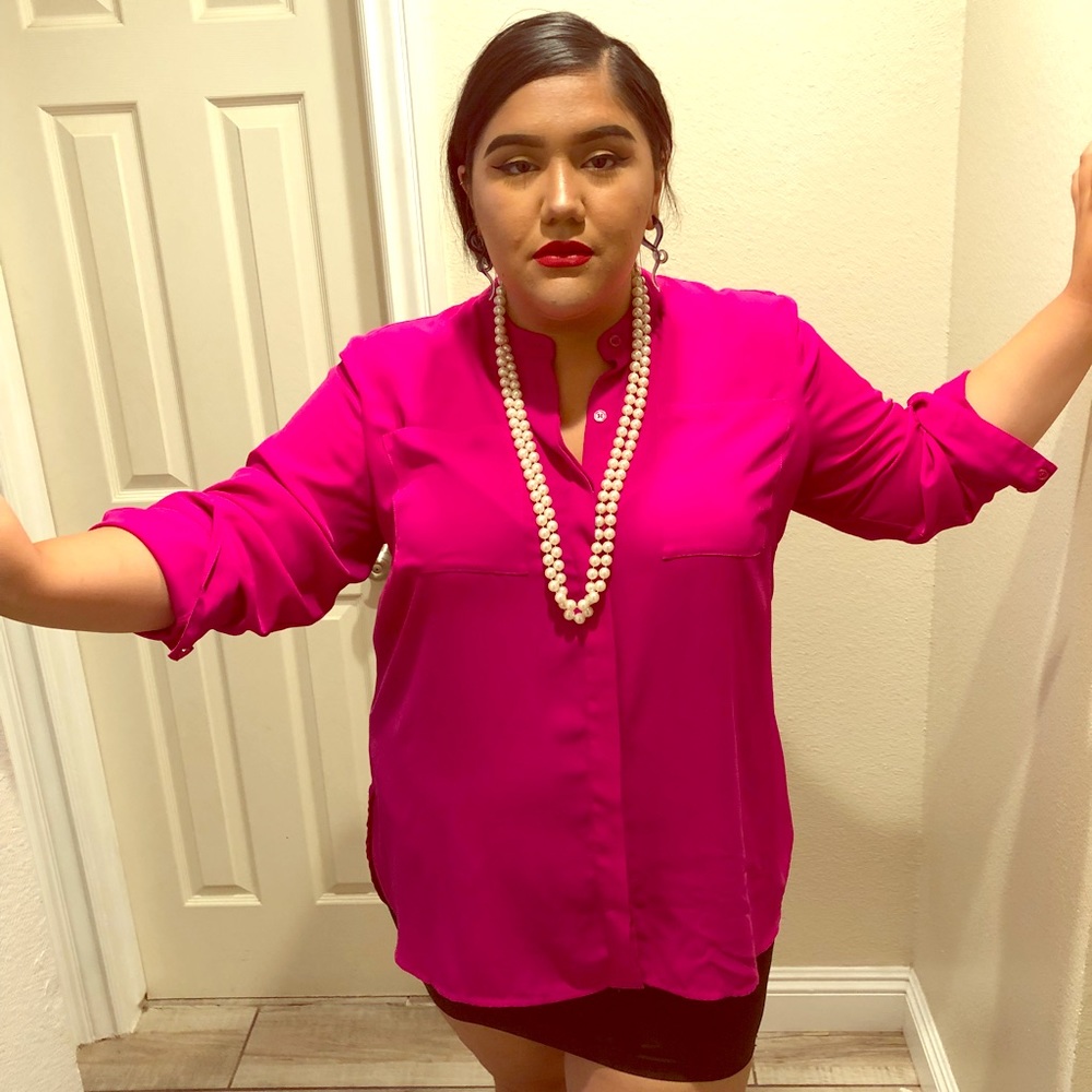 INC PINK WOMANS BLOUSE